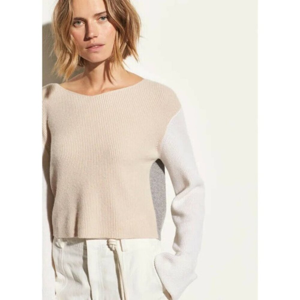 Vince Color Block Cashmere Sweater